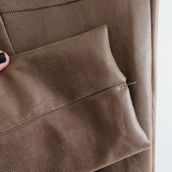 ANIA SCHIERHOLT Tan Brown Faux Leather Pants - Size US 32 - Picture 7 of 14